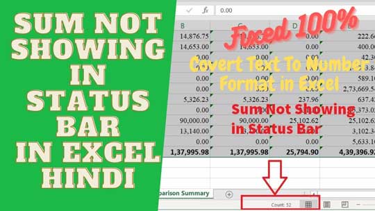 [FIXED] Sum not showing in Excel status bar