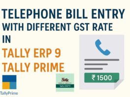 Telephone Bill Entry with Different GST Rate in Tally ERP 9 & Tally Prime