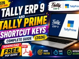 Tally ERP 9 and TallyPrime shortcut keys