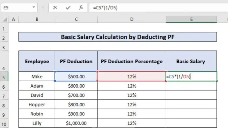 Calculation of PF