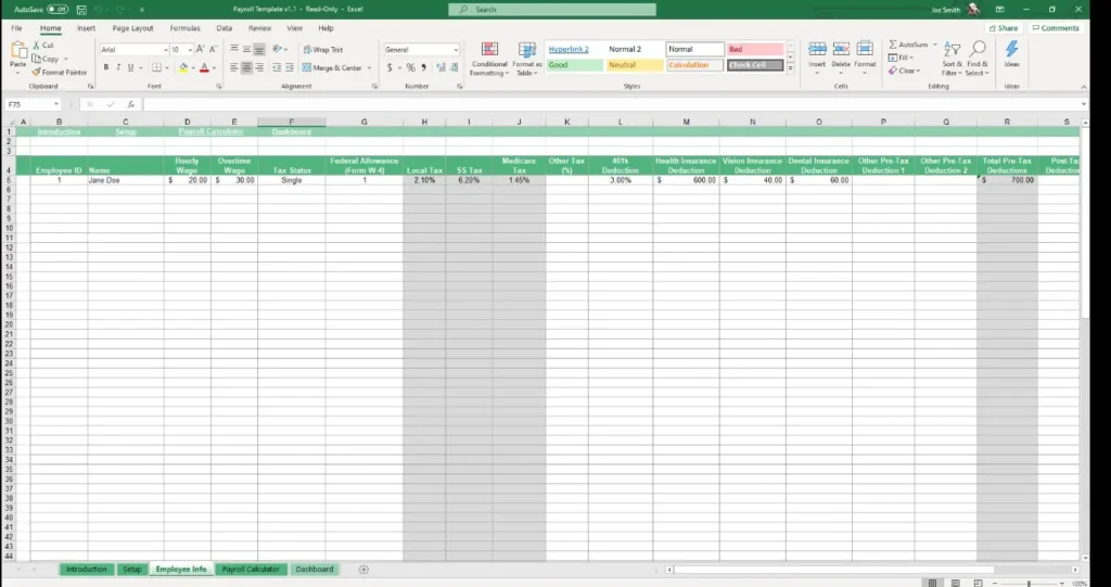 Blank excel sheet